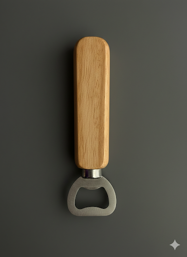 Wood handled bottle opener