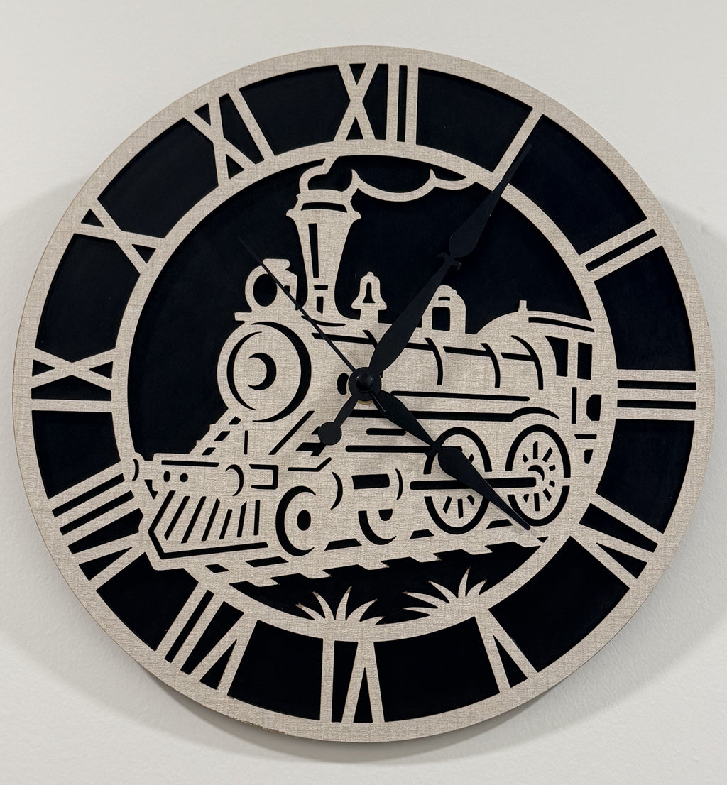 Custom Layered Wood Clock – Personalized Scene Clock with Custom Colors & Design