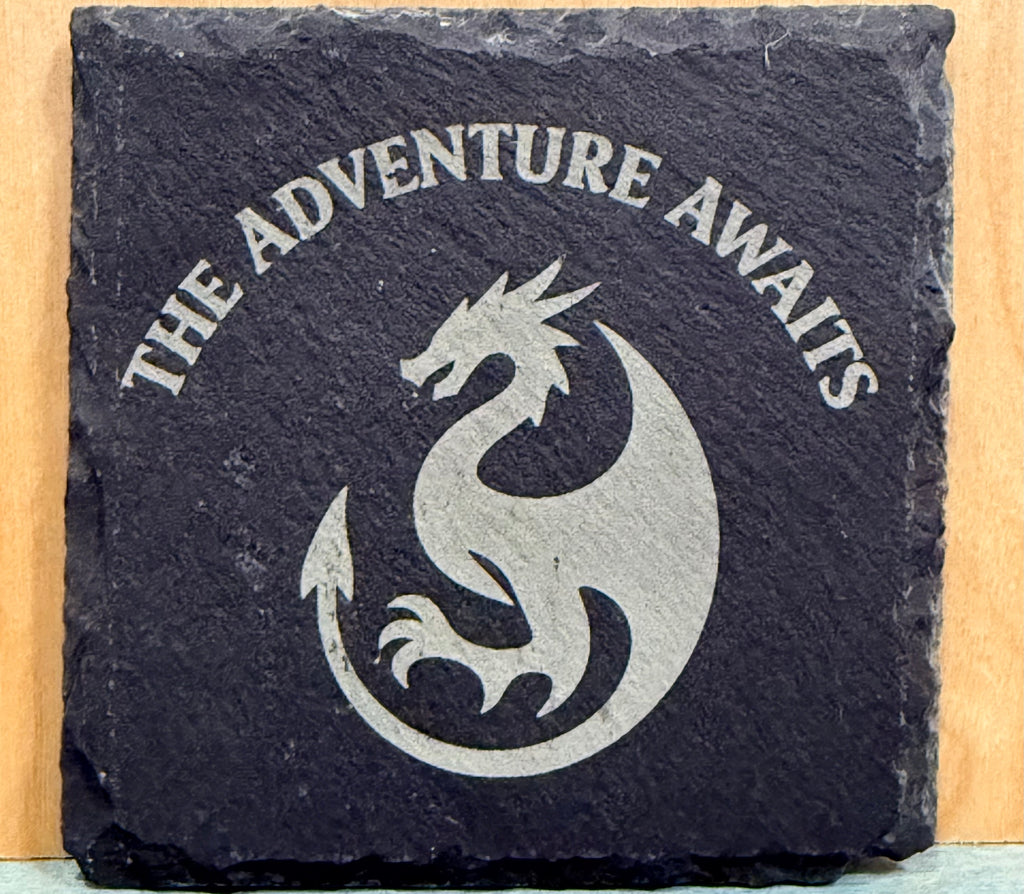 Black slate engravable coasters -set of 4