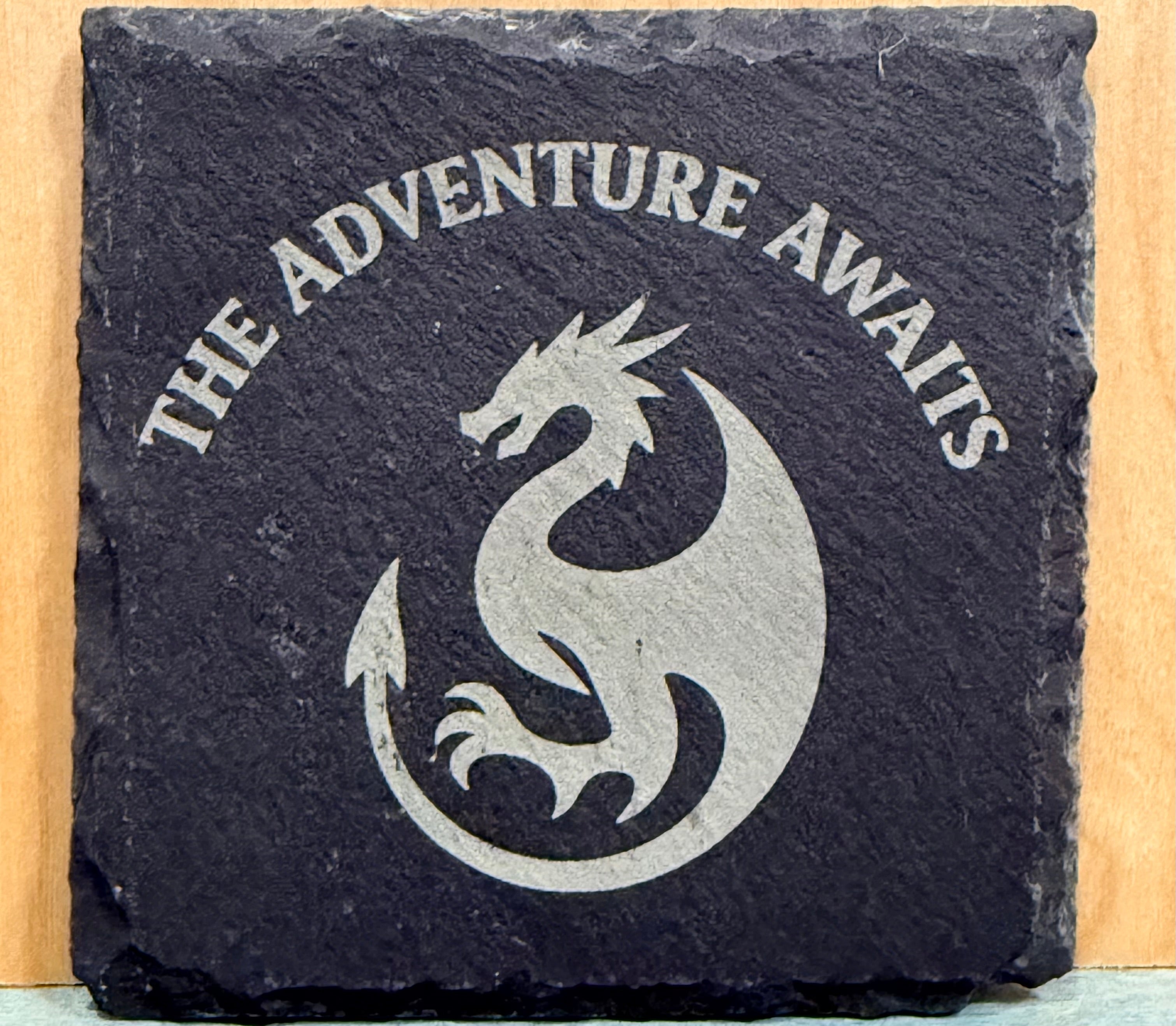 Black slate engravable coasters -set of 4