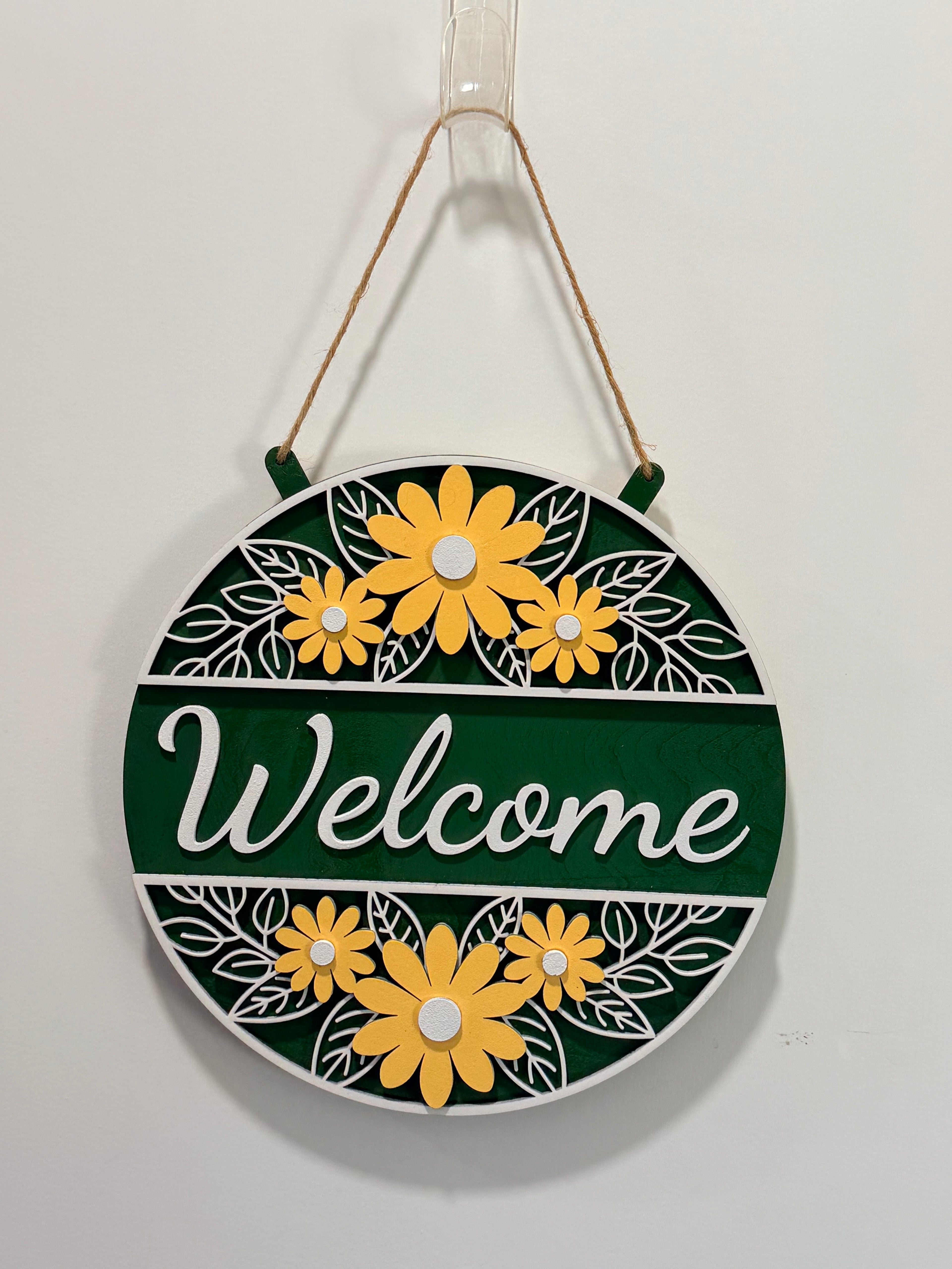 Welcome - Spring Daisy Sign