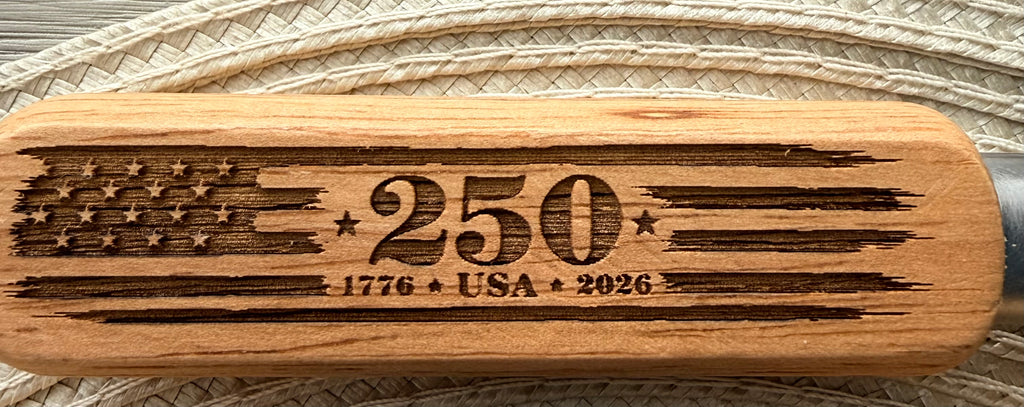 Wood handled bottle opener